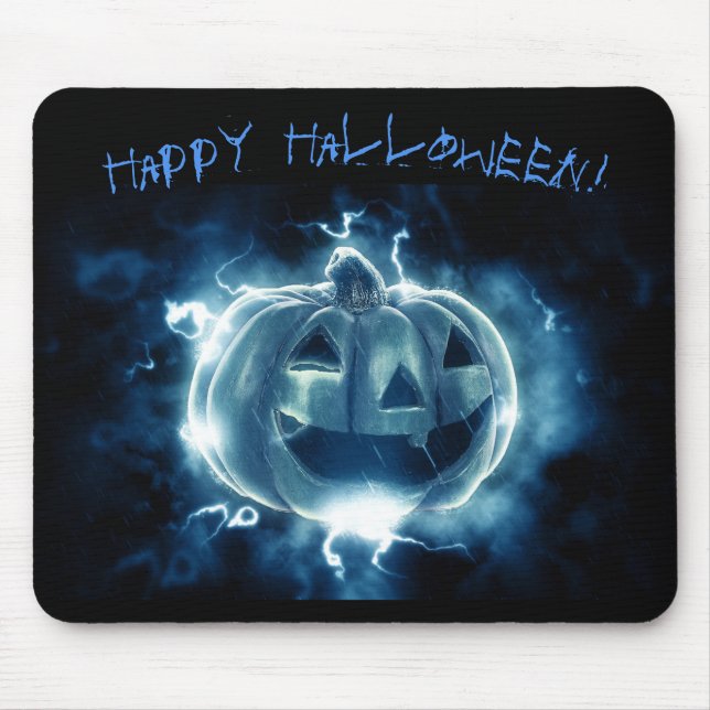 Abóbora Assustadora Feliz Halloween Mouse Pad (Frente)