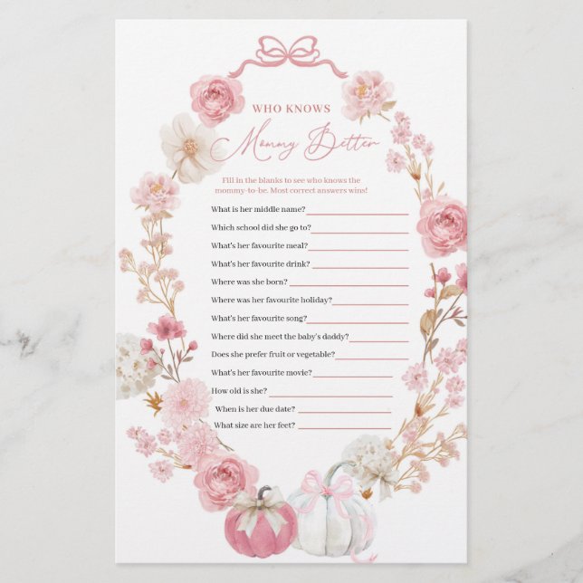 Abóbora Branca e Rosa Que Conhece Melhor As Mamães (Frente)