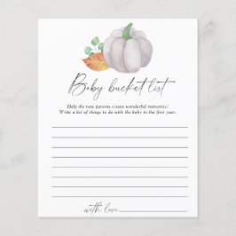 Abóbora branca - Jogo da lista de baldes para bebê