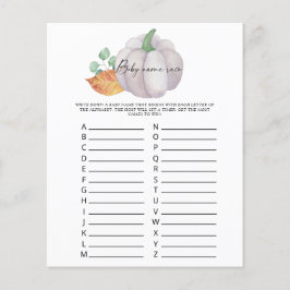 Abóbora branca - Jogo de corrida do nome do bebê