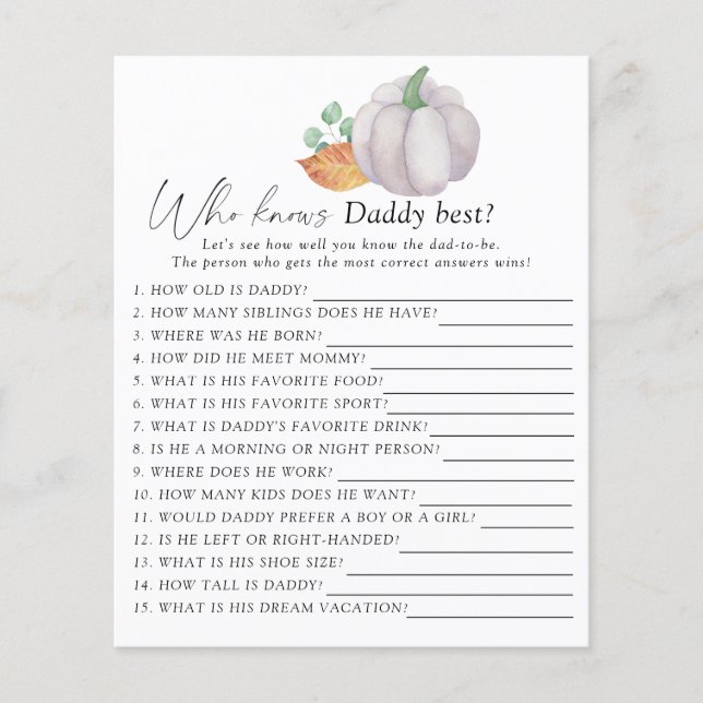 Abóbora branca - Quem sabe o melhor jogo do pai (Frente)