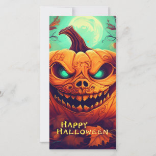 Abóbora com Rosto Assustador Entre Velas, Hallowee