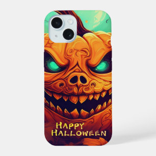 Abóbora com Rosto Assustador Entre Velas, Hallowee