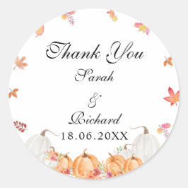 Abóbora De Aquarelas Obrigado Clássico Do Adesivo