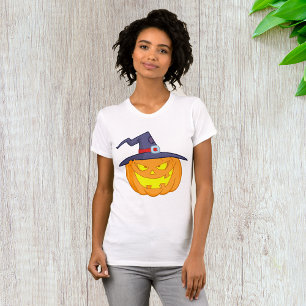 Abóbora De Halloween Com Camisa De Chapéu De Bruxa