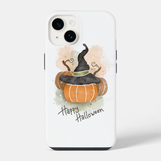 Abóbora de Halloween com Chapéu de Bruxa (Verso)