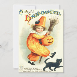 Abóbora de Halloween de Palhaço Fofo Gato Preto