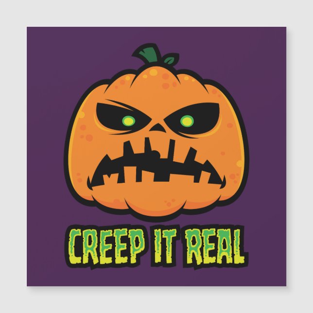 Abobora de Halloween Mal-Humorada e Assustadora (Frente)