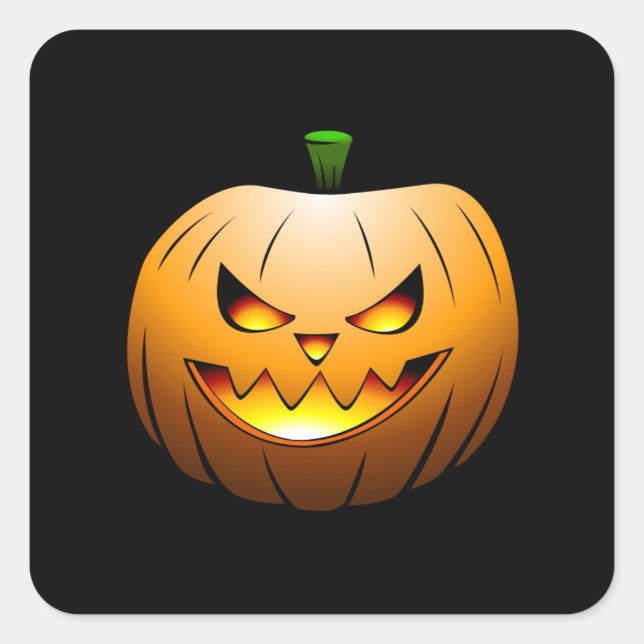 Abóbora de Halloween Queimando em Adesivos (Frente)