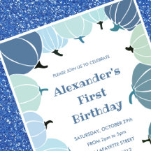 Abóbora de outono de convites de primeiro aniversa