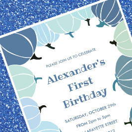 Abóbora de outono de convites de primeiro aniversa