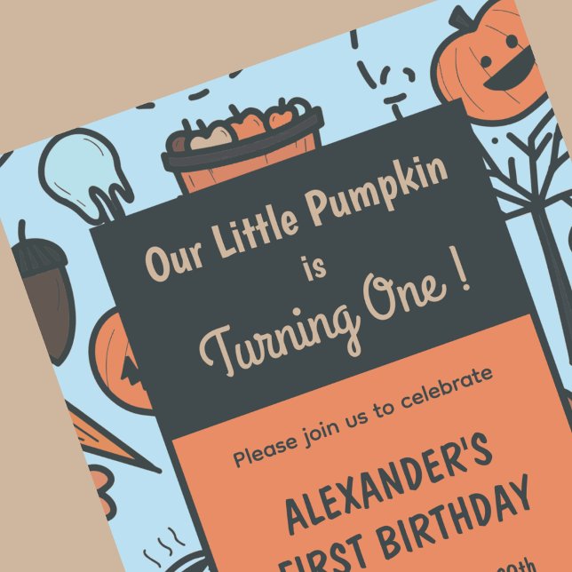 Abóbora de outono de convites de primeiro aniversa (Halloween-1st-birthday-invitations-autumn-pumpkin-1)