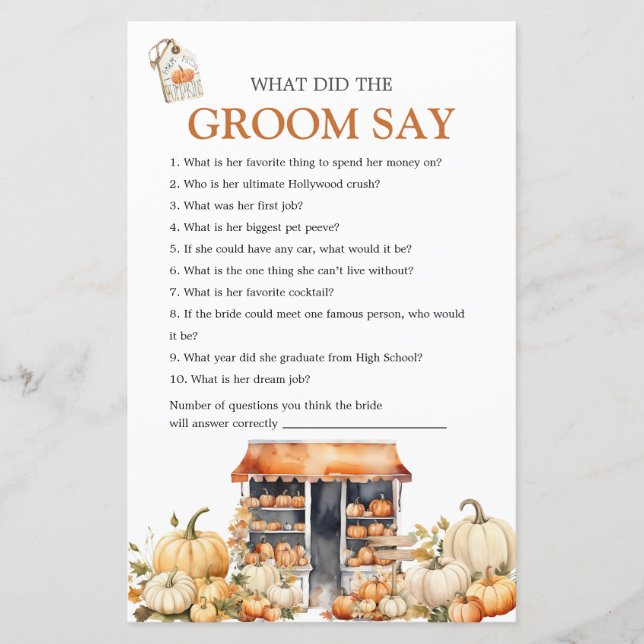 Abóbora, ela está fora do mercado. O que o noivo d (Frente)