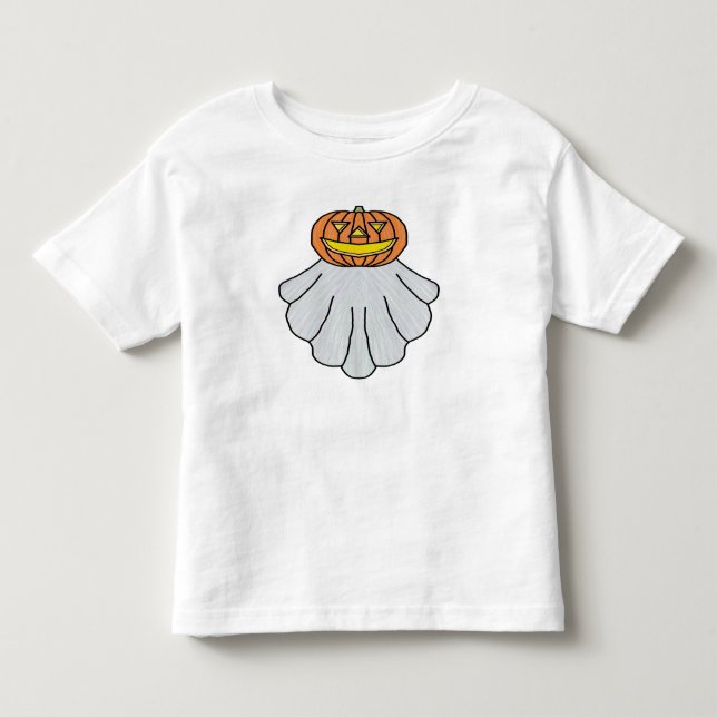 Abóbora Fantasma (branco) - Camiseta Infantil (Frente)
