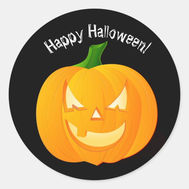 Abóbora Feliz Halloween Adesivos Selos de Envelope (Frente)