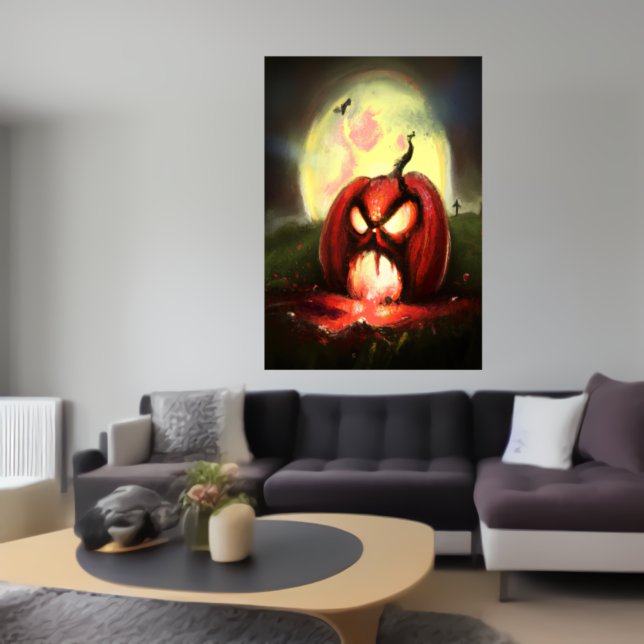 Abóbora horrorosa gritando | AI Art Poster (Criador carregado)