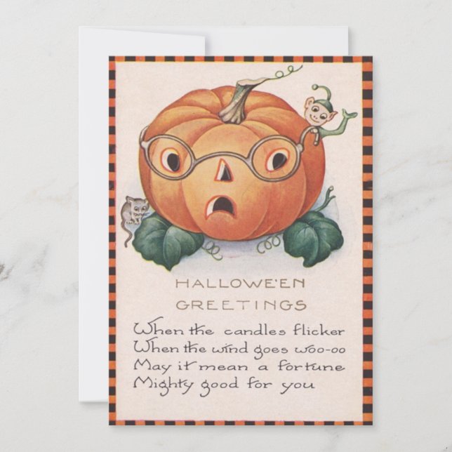 Abóbora Jack O Lantern Elfo Rato Poema (Frente)