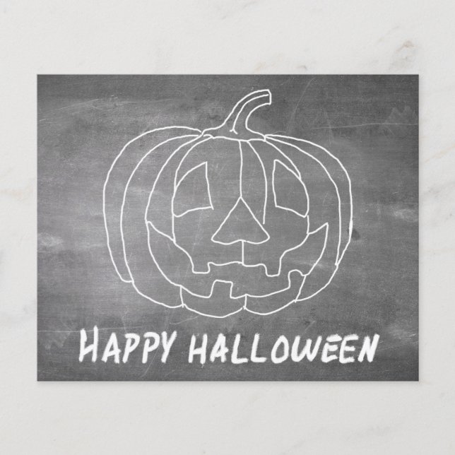 Abóbora para Halloween com visual de quadro-negro  (Frente)