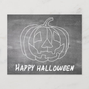 Abóbora para Halloween com visual de quadro-negro