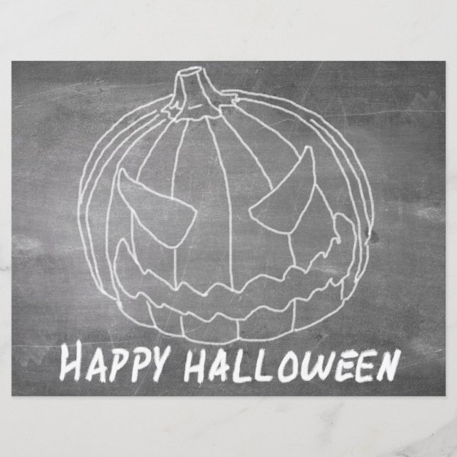Abóbora para o Halloween 6 visual de lousa (Frente)