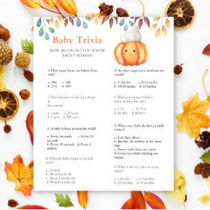 Abóbora-queda - Baby Trivia Jogo Chá de fraldas