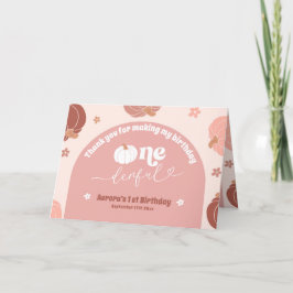 Abóbora Retro Rosa Agradecimento Doblado 1º Aniver