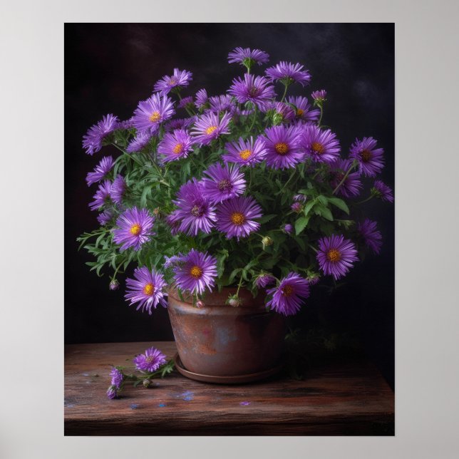 Abóbora-Roxo Flores Impressão (Frente)