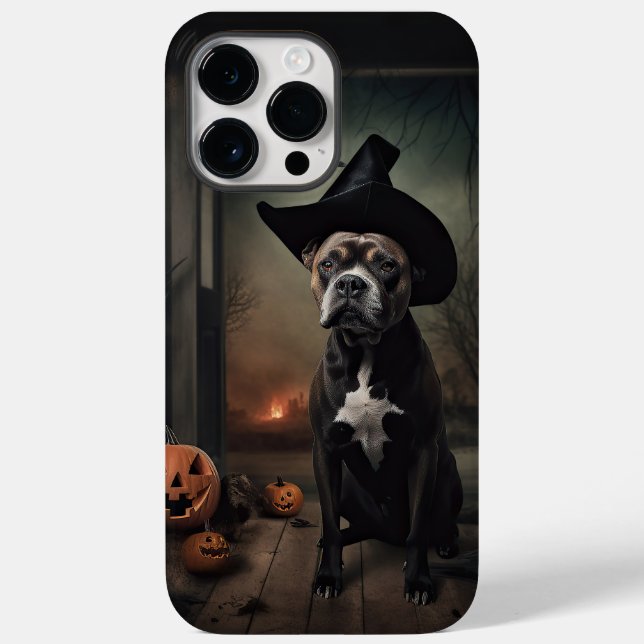 Abóboras de Terriers de Staffordshire Halloween As (Verso)