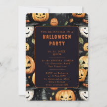Abóboras e Monstros - Convite de Halloween