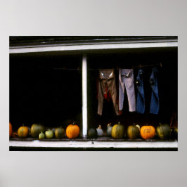 Abóboras e Poster de linha de lavagem