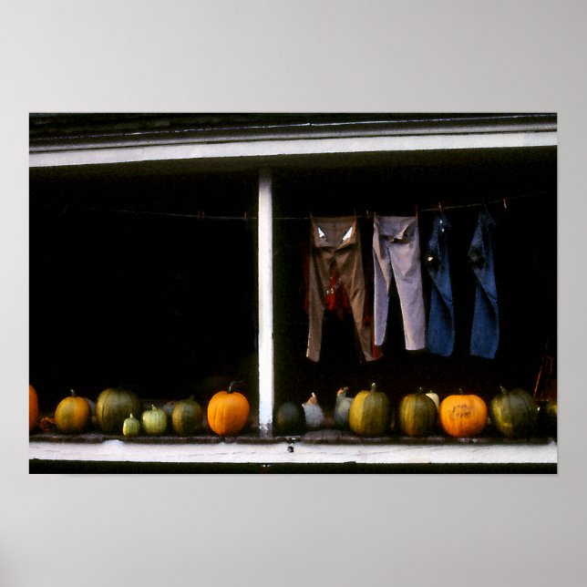 Abóboras e Poster de linha de lavagem (Frente)