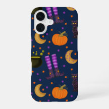 Abóboras, Gatos e Luas de Halloween Fofos