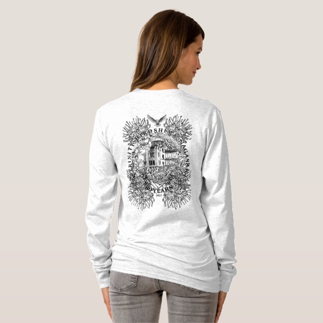 Abolição de T-shirt de manga longa e leve com arma (Parte Traseira Completa)