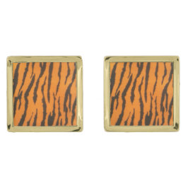 Abotoaduras Douradas Listras à moda do tigre