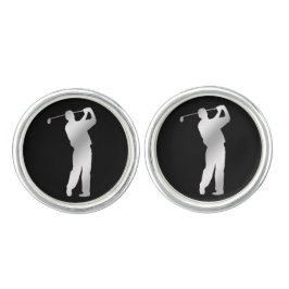Abotoaduras Silver Silhouette Golfer