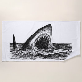 ABRA toalha de praia da arte do tubarão branco das