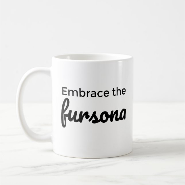 Abraçar a caneca de café de fursona (Esquerda)