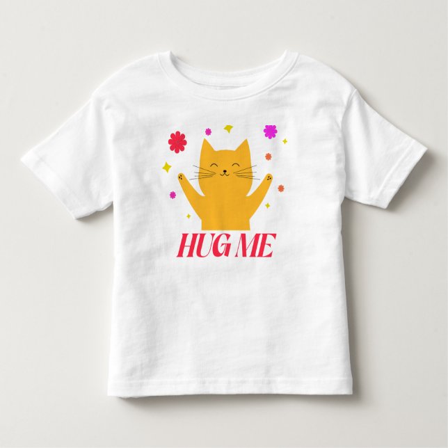 abraçar-me a camiseta do gato giro (Frente)