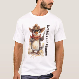 Abraçar o Pinguim Camiseta Divertida de Meme Humor