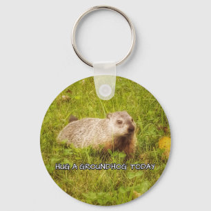 Abraçar uma marmota hoje chaveiro