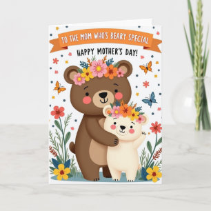 Abrace de Urso Floral Cartão do Dia Feliz