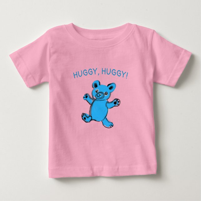 abraço, abraço, t-shirt bebê urso de pelúcia (Frente)