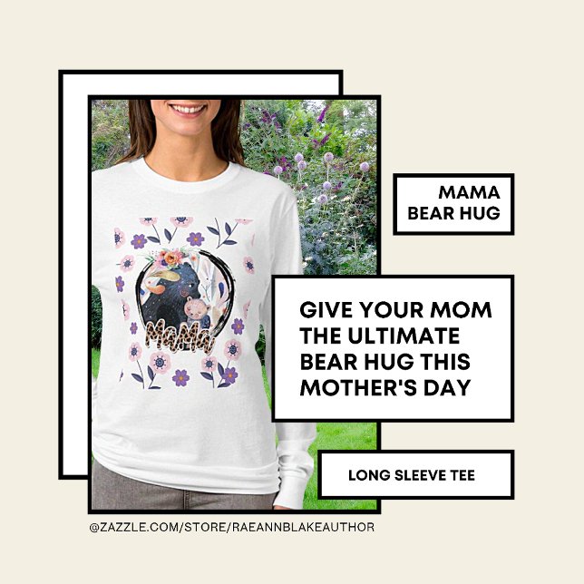 "Abraço de Mamãe Urso" Camiseta Manga Longa para o (Criador carregado)