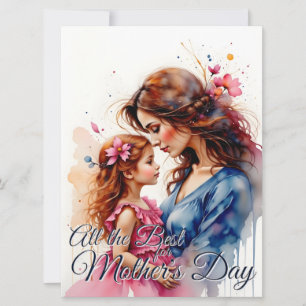Abraço do Dia das Mães em Estilo Floral Aquarela