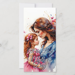 Abraço do Dia das Mães em Estilo Floral Aquarela