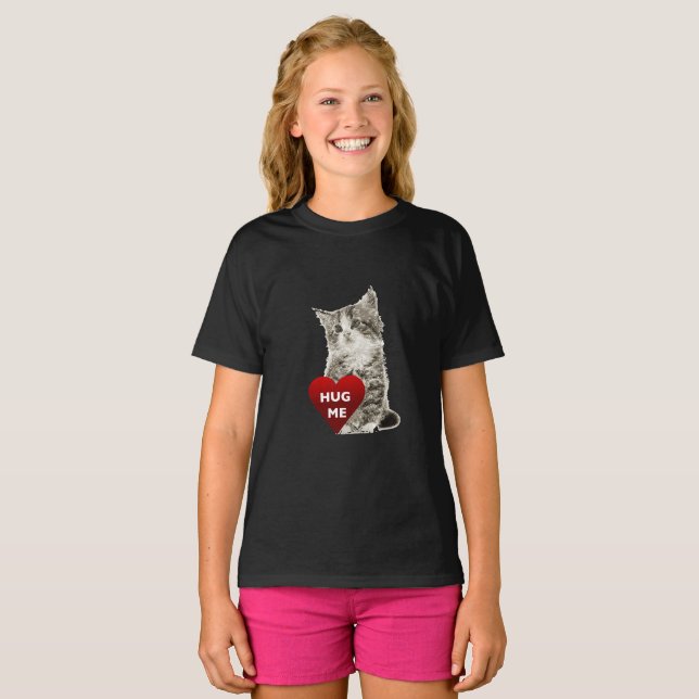 Abraço-me - Camisa Básica Para Meninas (Frente Completa)