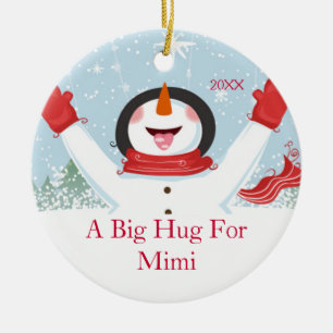Abraço para o enfeite de Natal de boneco de neve M