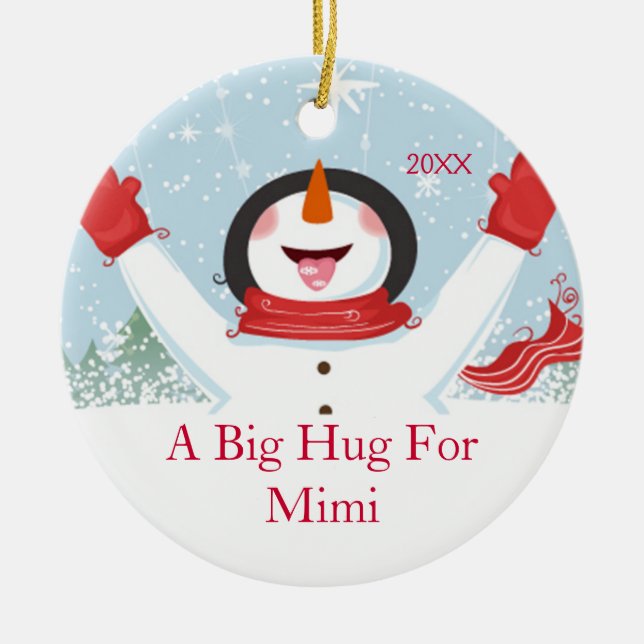 Abraço para o enfeite de Natal de boneco de neve M (Frente)