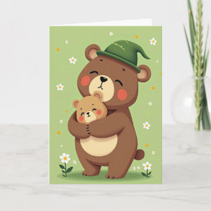 Abraços de Urso Cartão de Amor Familiar Fofo