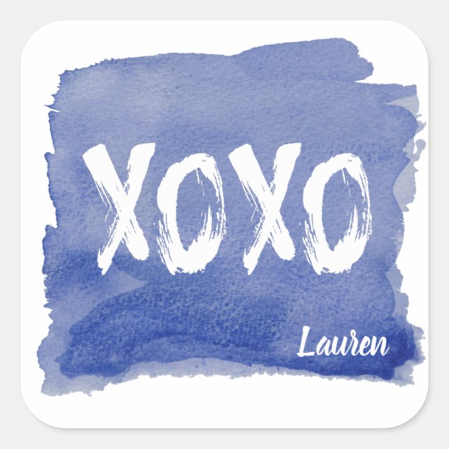 Abraços e beijos | Autocolante personalizado (Frente)